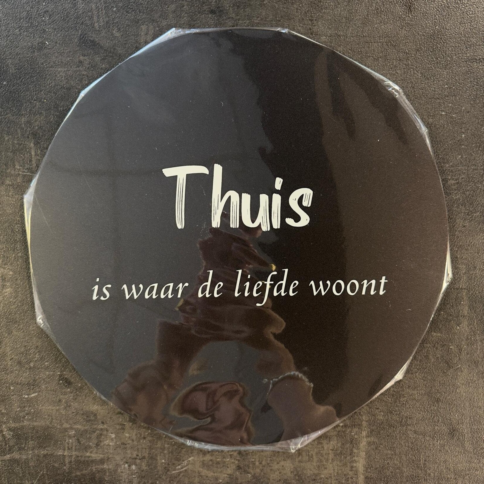 Home Sweet Home Muurcirkel Thuis is waar de liefde woont 30cm zwart