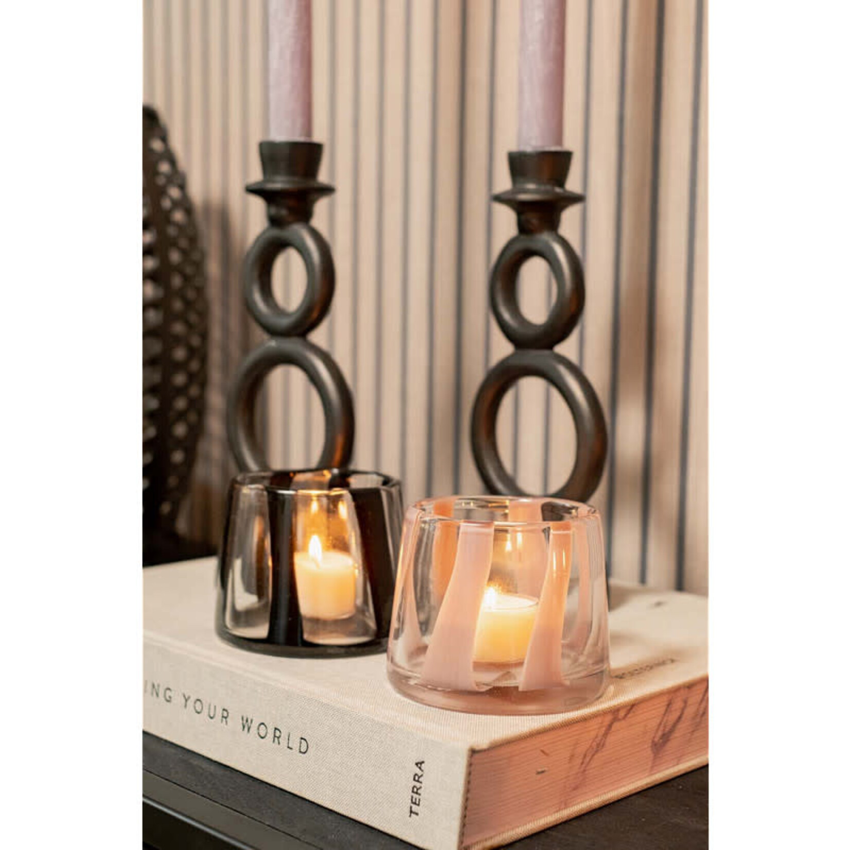 Home Society T-Lightholder Twist Pink