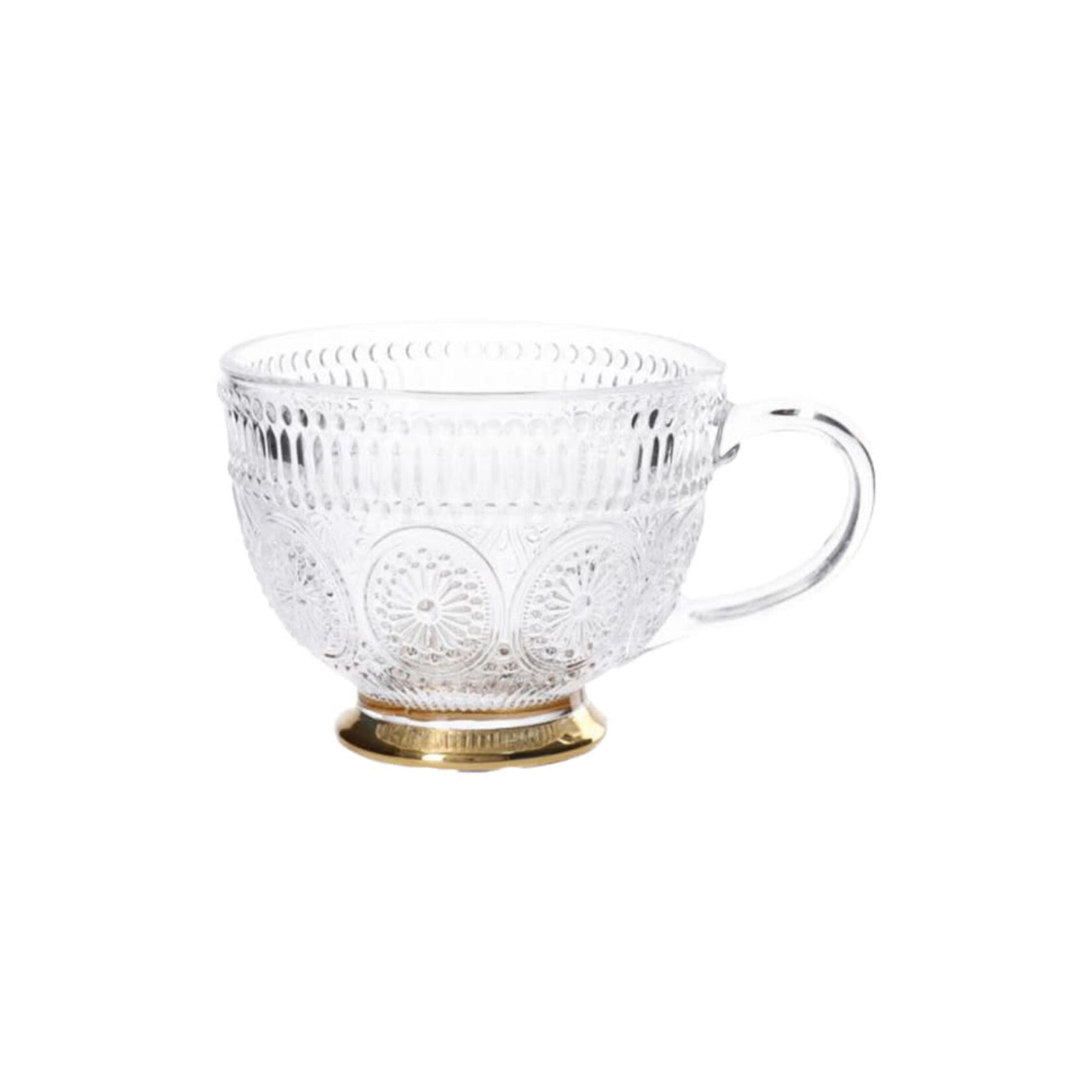 Home Sweet Home Thee/Cappuccino glas/goud Klassiek grote rondjes 350ML