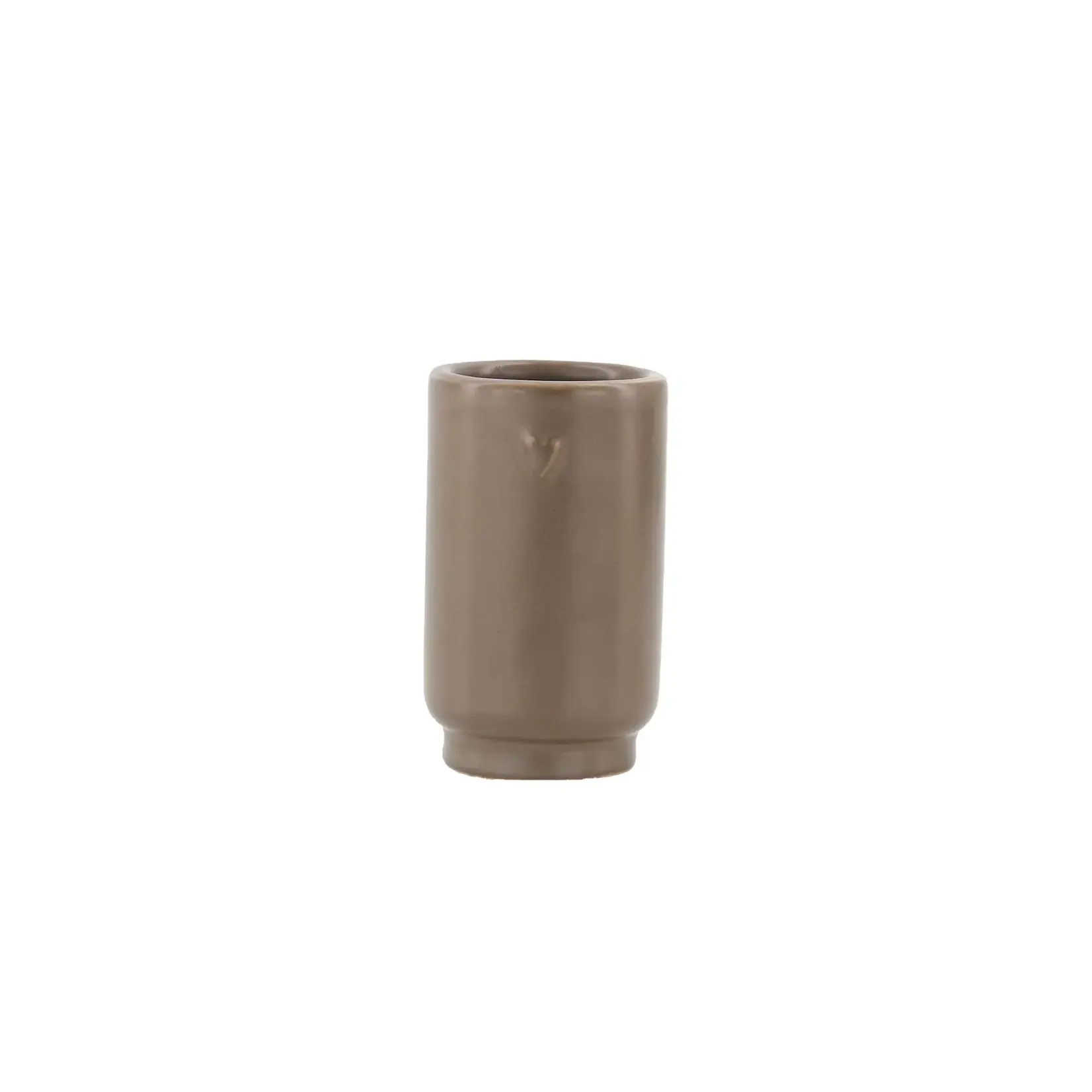 Zusss small vase ceramic heart brown