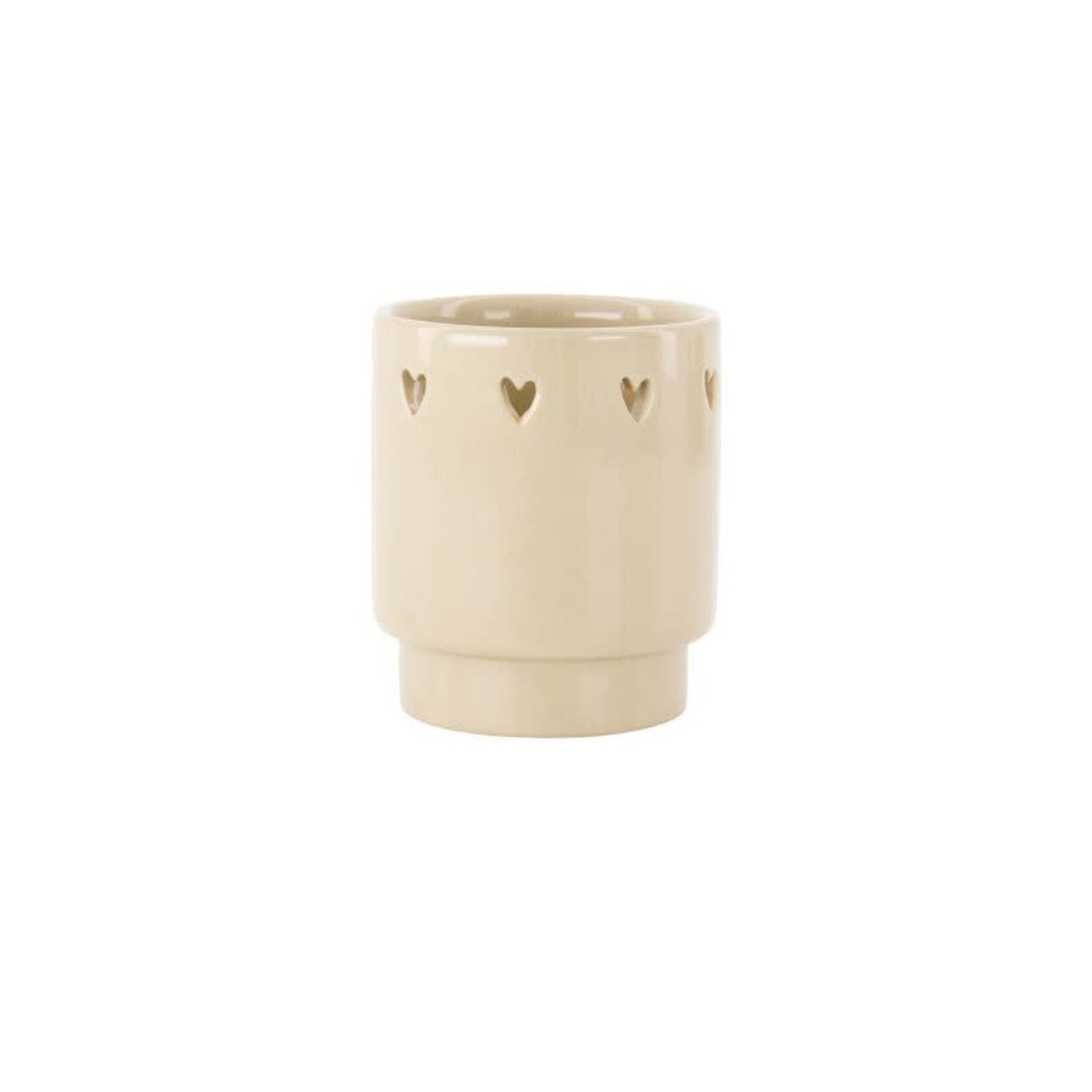 Zusss Tealight holder ceramic hearts sand