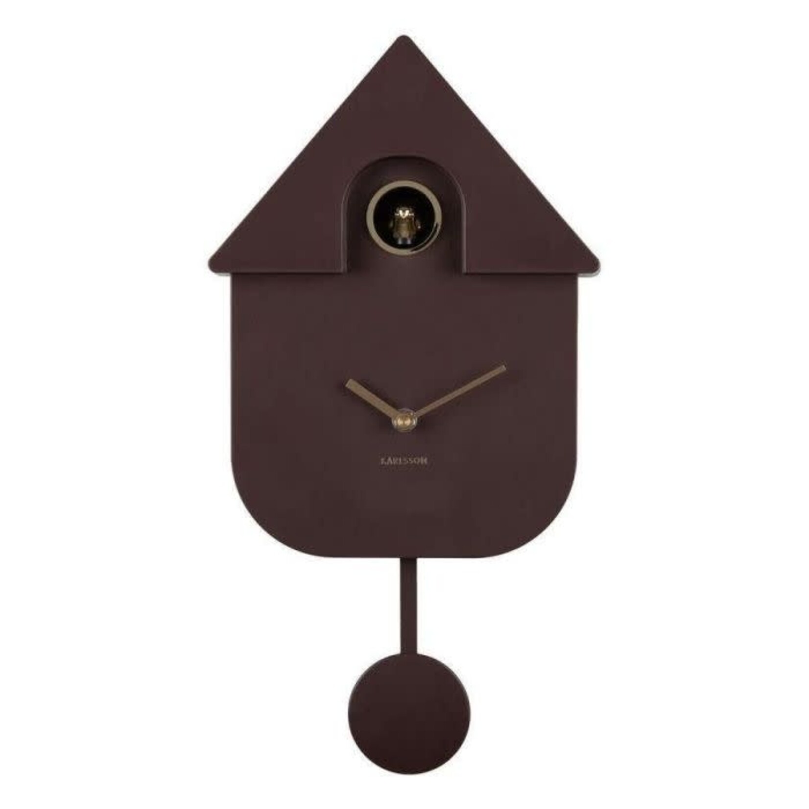 Present Time Wall Clock Modern Cuckoo Oro Earth Brown