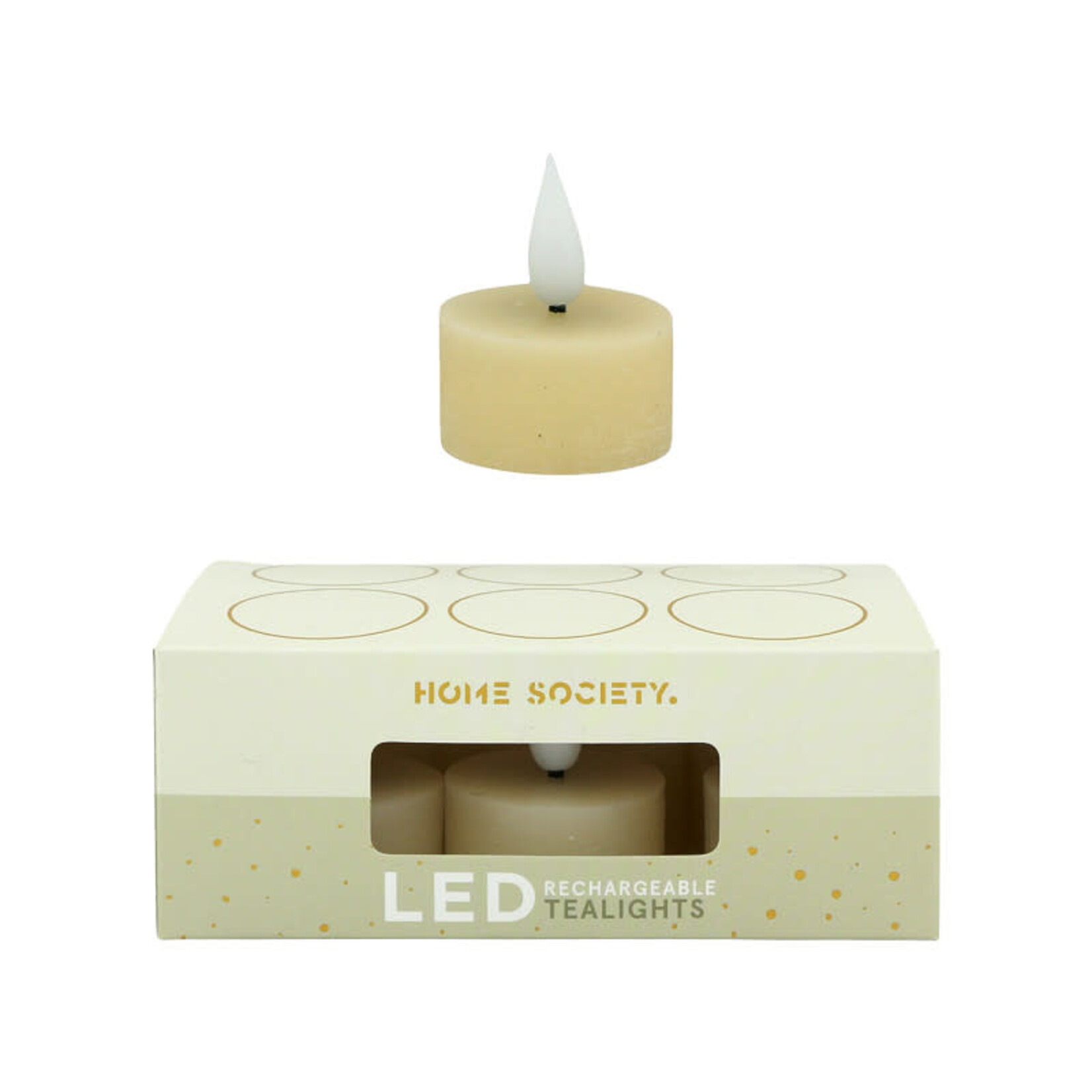 Home Society Led Theelichtjes Recharge Set 6 gebroken wit