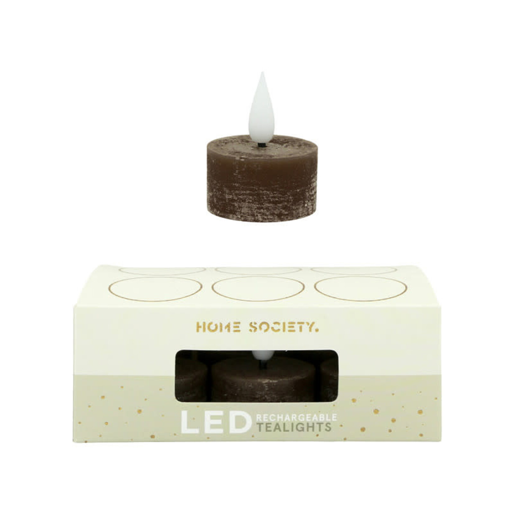 Home Society Led Theelichtjes Recharge Set 6 Donker bruin