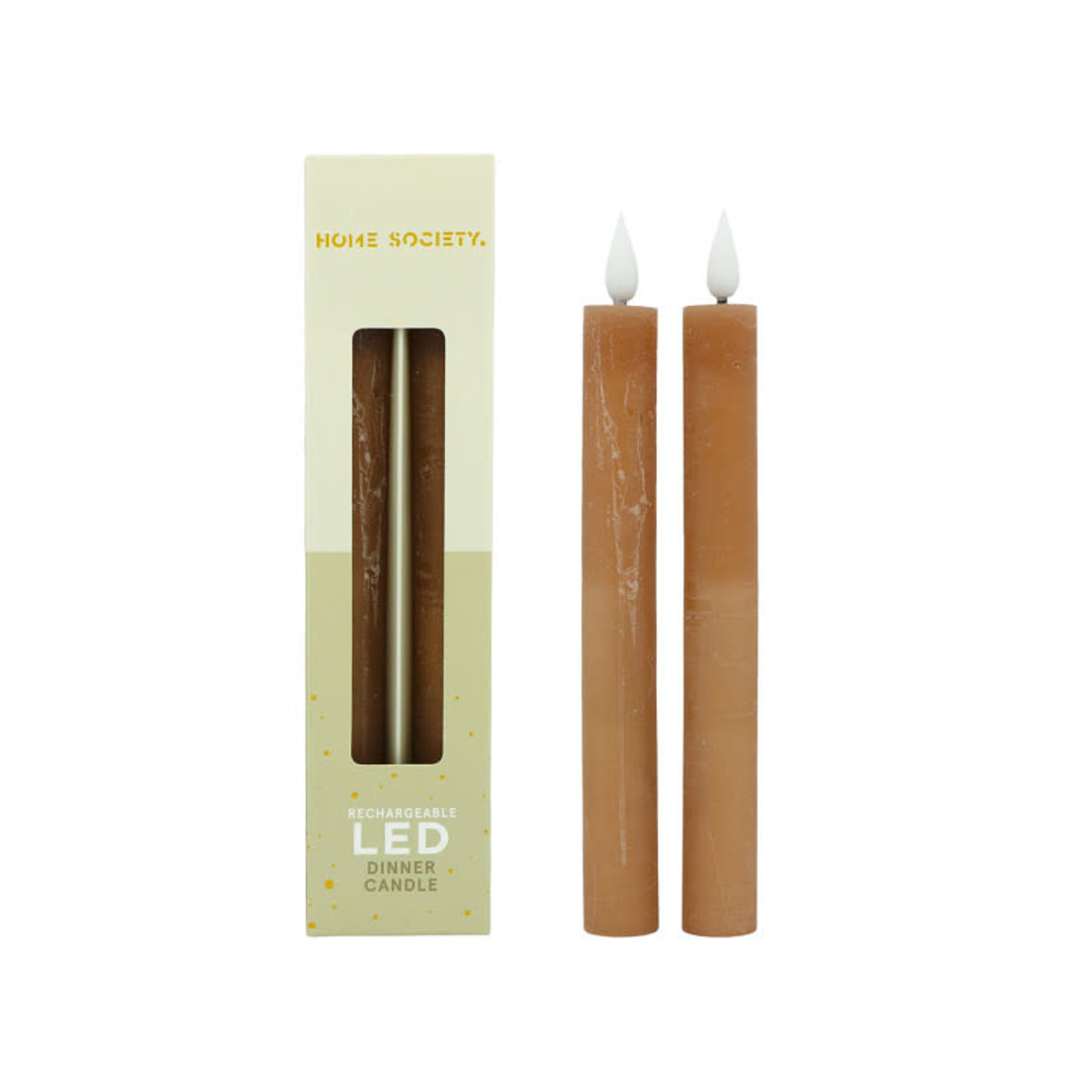 Home Society Led Dinerkaarsen Recharge Set 2 Bruin