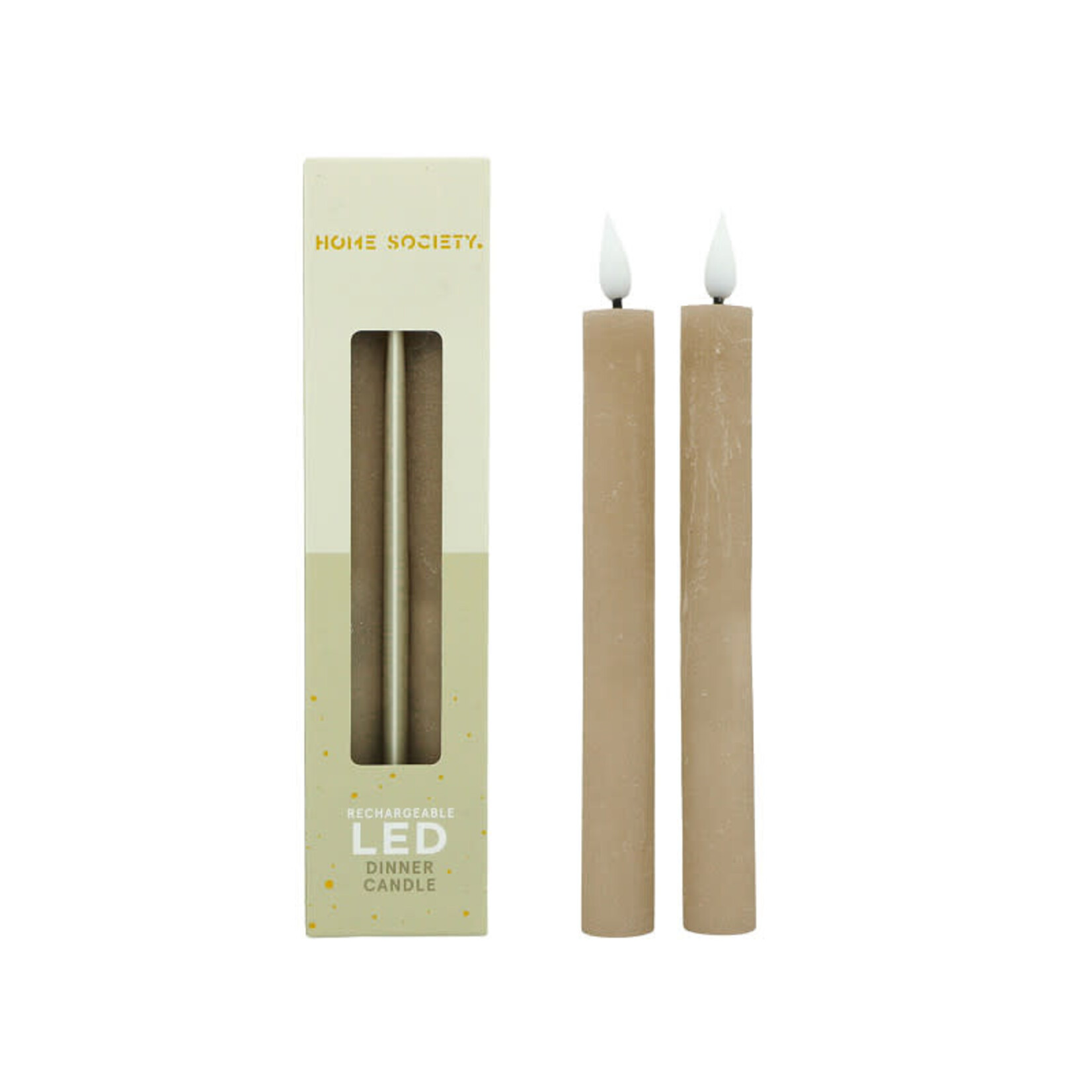 Home Society Led Dinerkaarsen Recharge Set 2 Beige