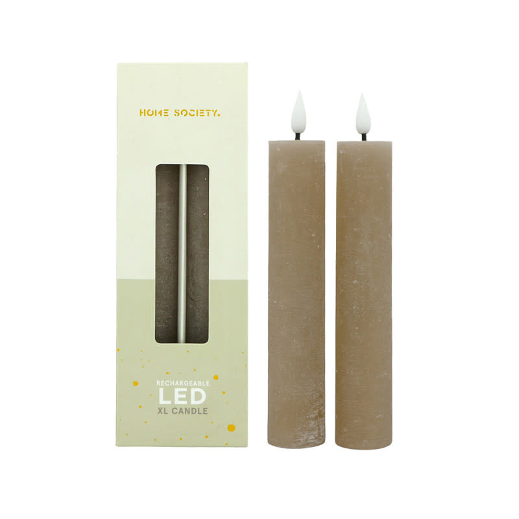 Home Society LED XL dinerkaarsen recharge beige