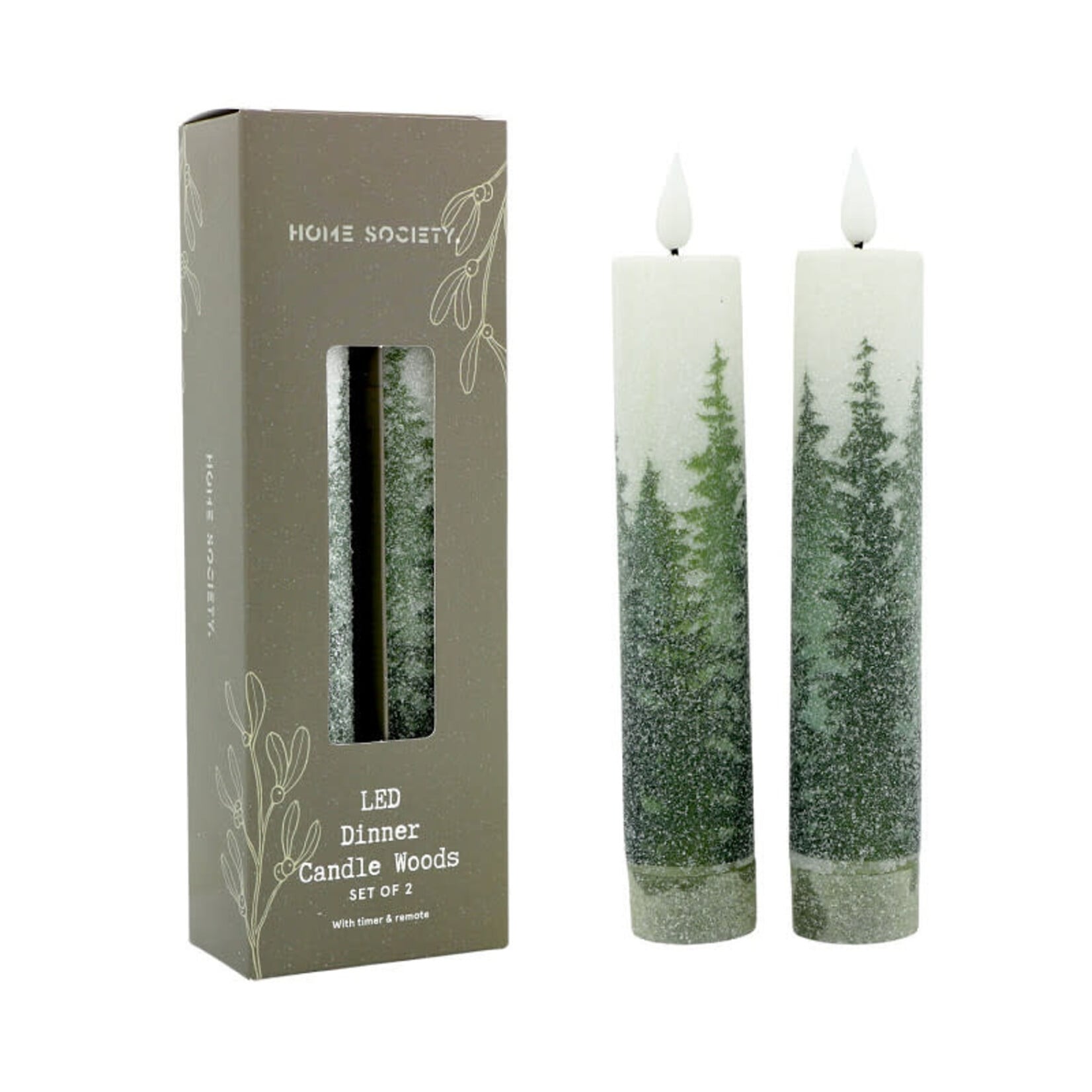 Home Society LED kaars woods XL groen