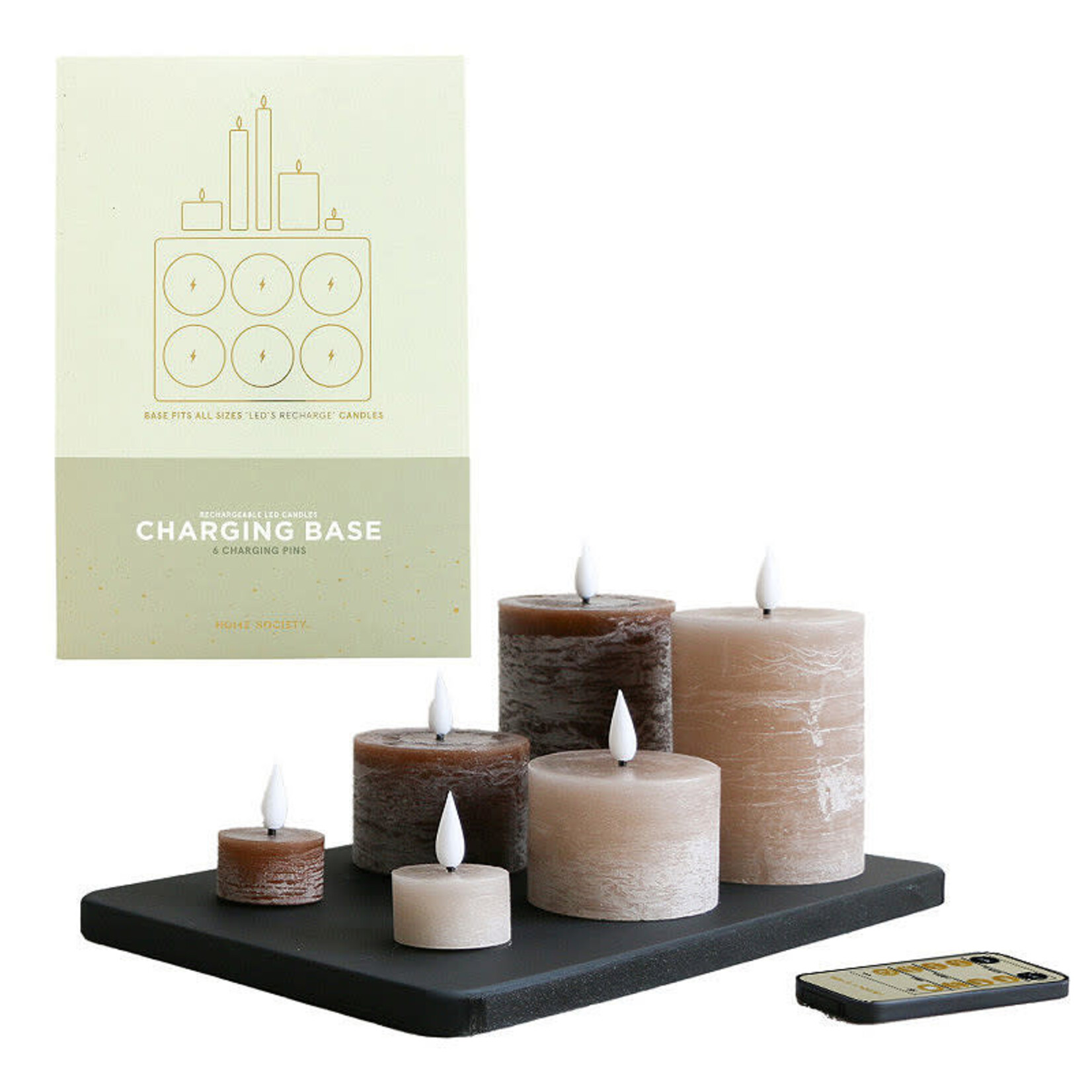 Home Society Led Kaarsaccessoires Charging Zwart Base L