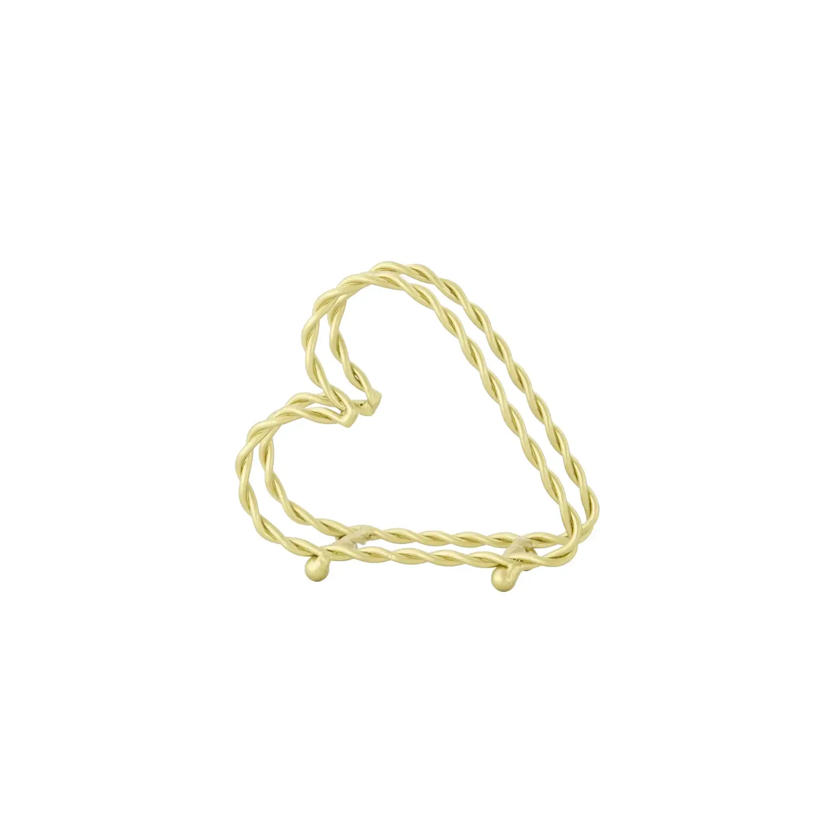 Zusss Napkin Holder Metal Heart Shape goud