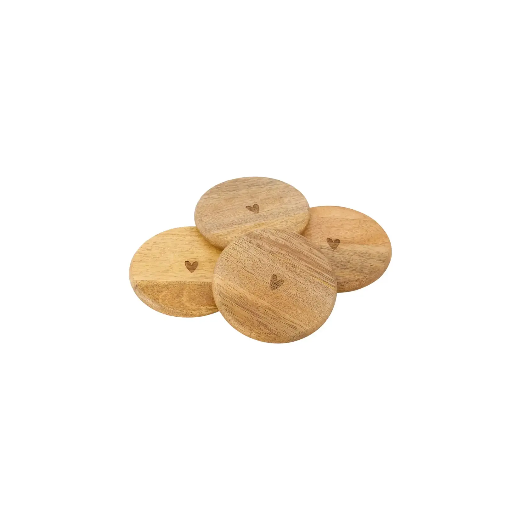 Zusss Houten onderzetter set/4 Heart