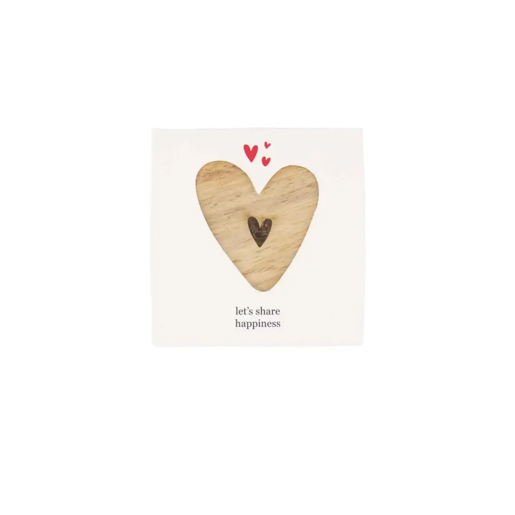 Zusss Houten onderzetter set/4 Heart