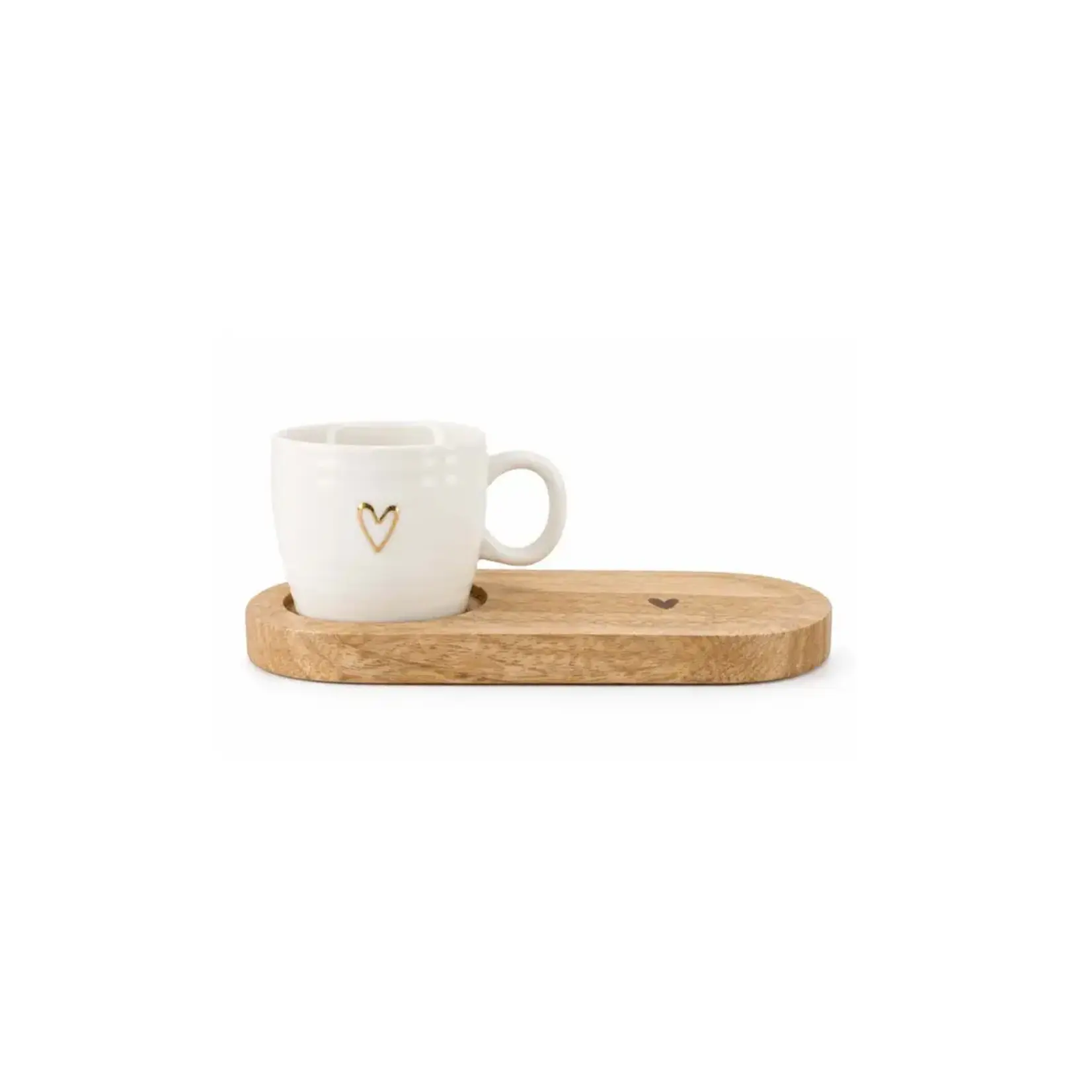 Zusss Serving tray hout Heart
