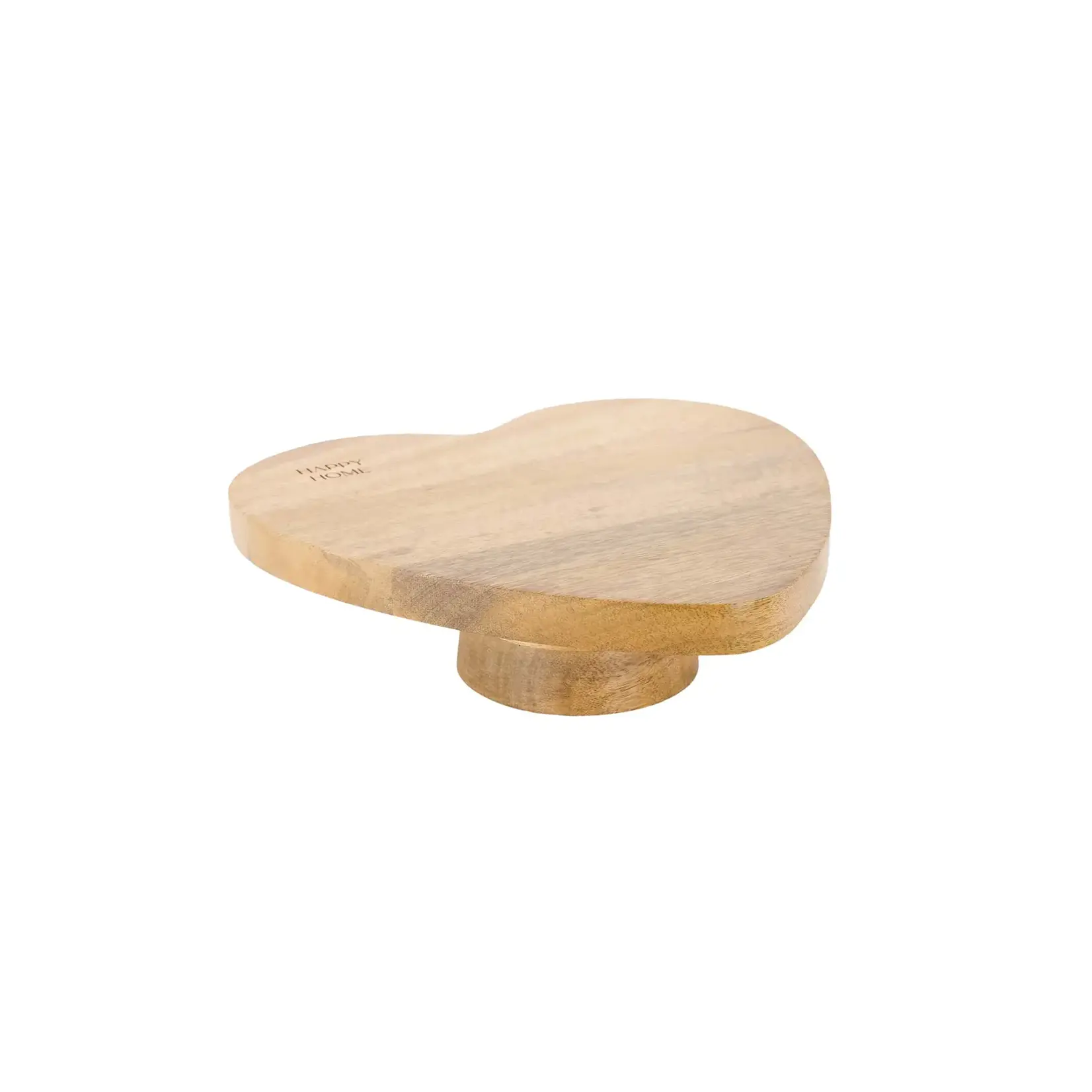 Zusss Serving Tray Wood Heart Shape Happy Home