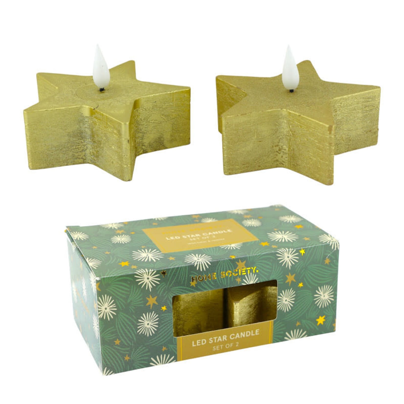 Home Society Led kaars Star goud per stuk