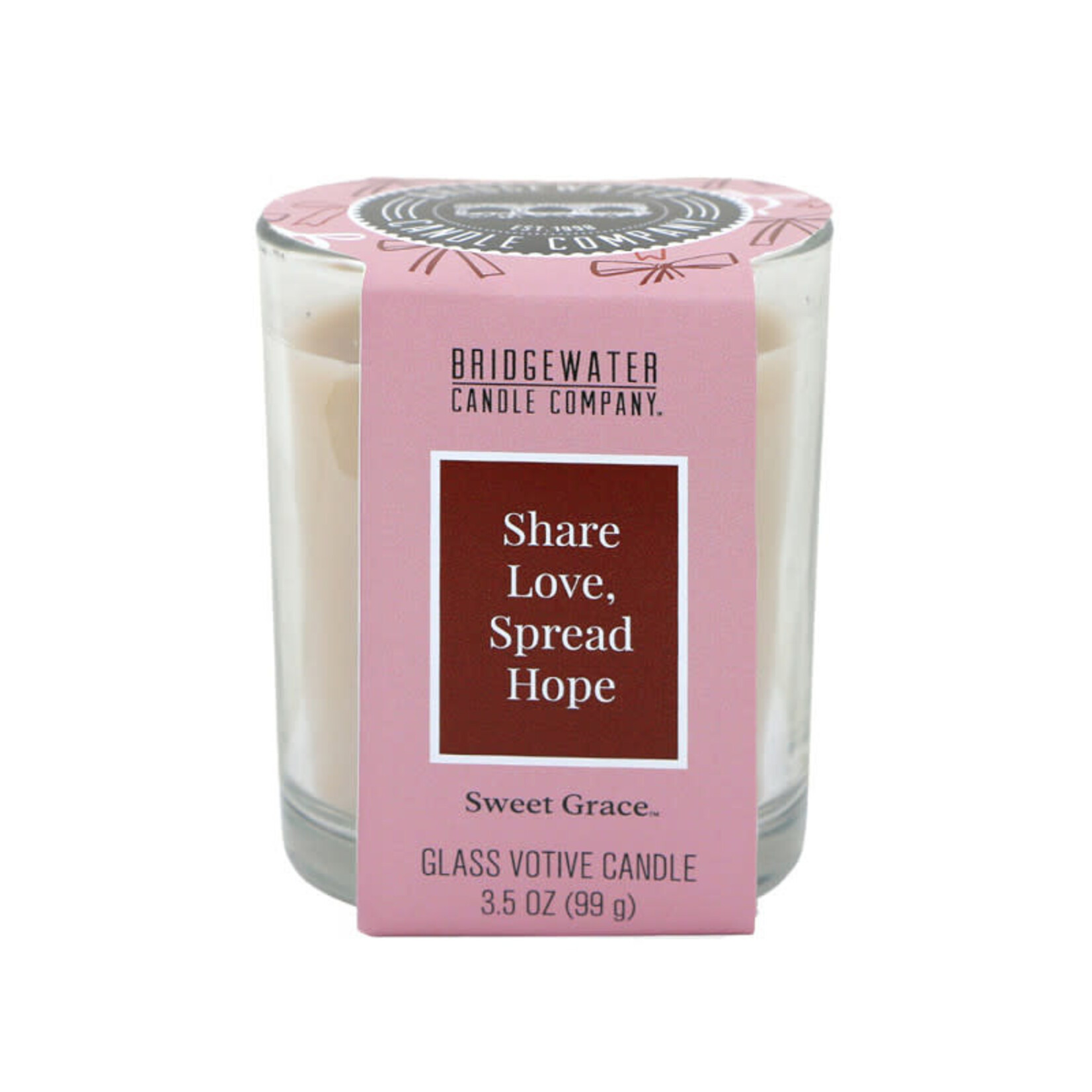 Home Society Glas Votive Share Love, Spread Hope