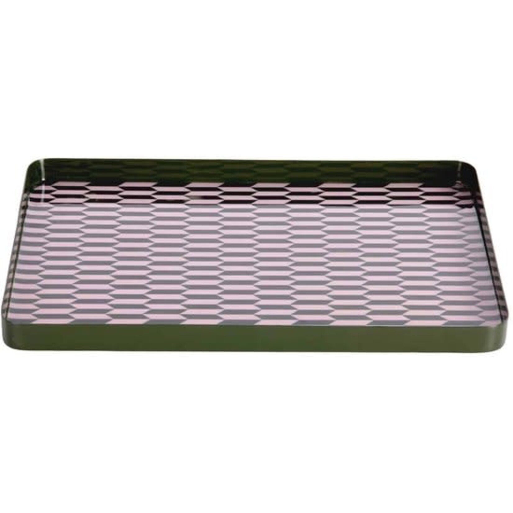 Present Time Tray Salerno  Green with Soft Pink XL