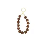 Zusss Keychain with hearts and pearls - Hazelnut