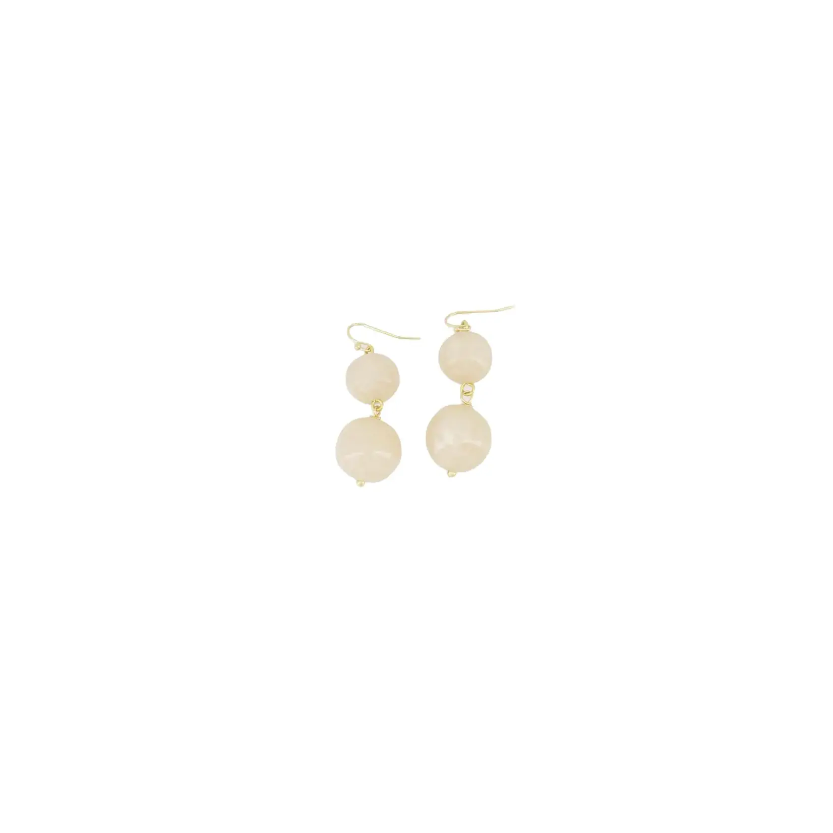 Zusss Earring with resin pearl - Grey Oyster