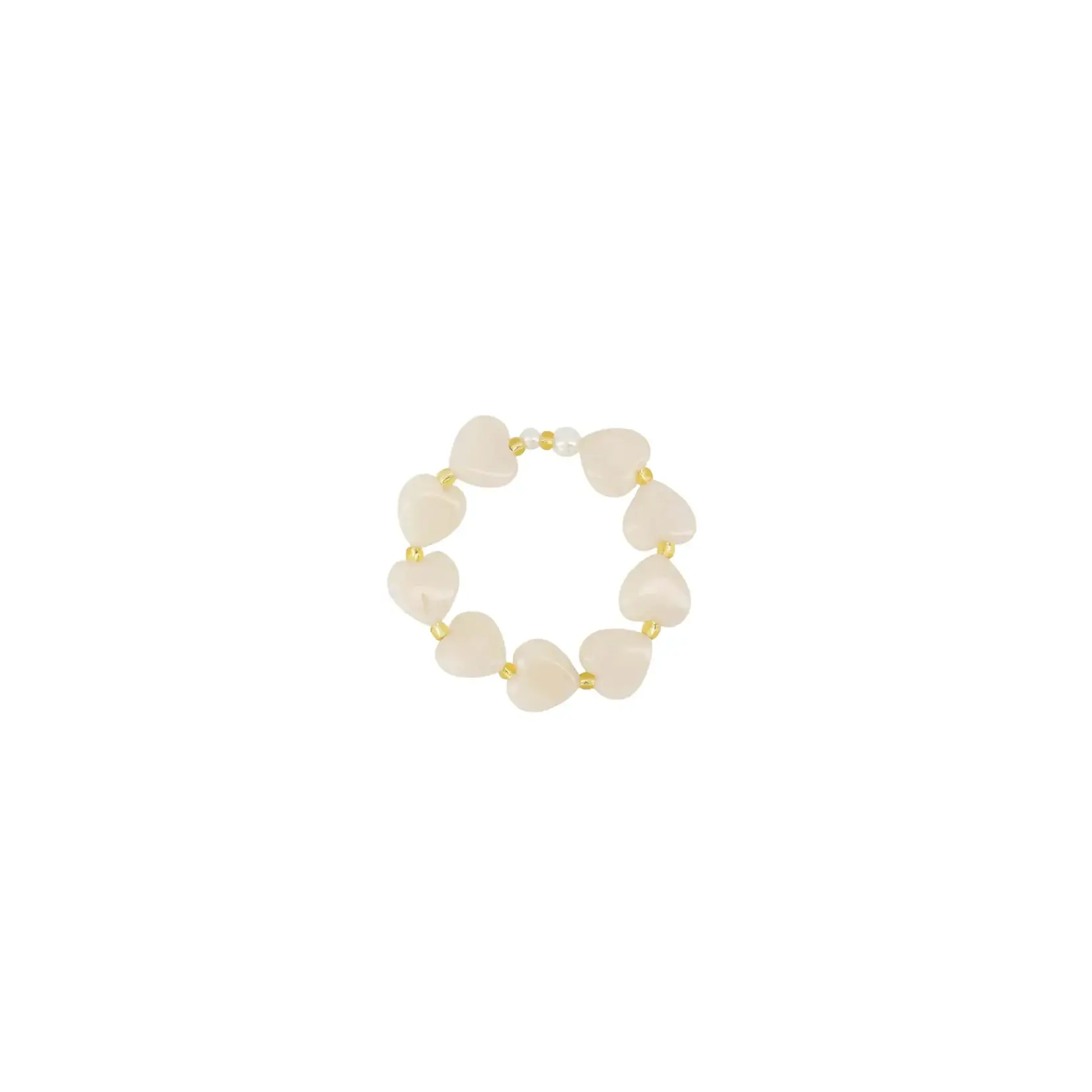 Zusss Heart bracelet with pearls - Grey Oyster