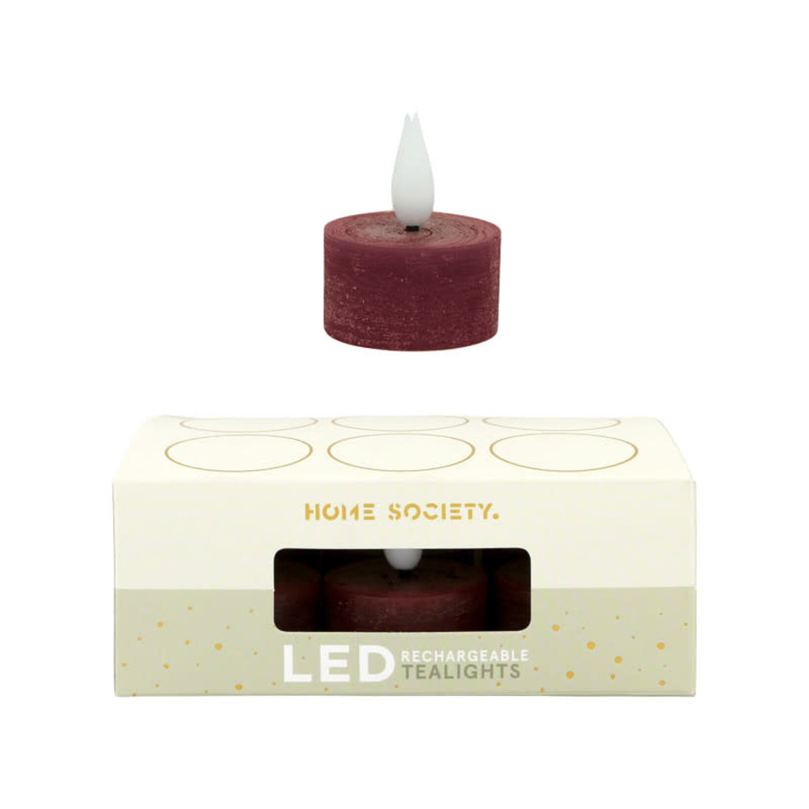 Home Society Led Theelichtje Recharge bourgondisch rood per stuk