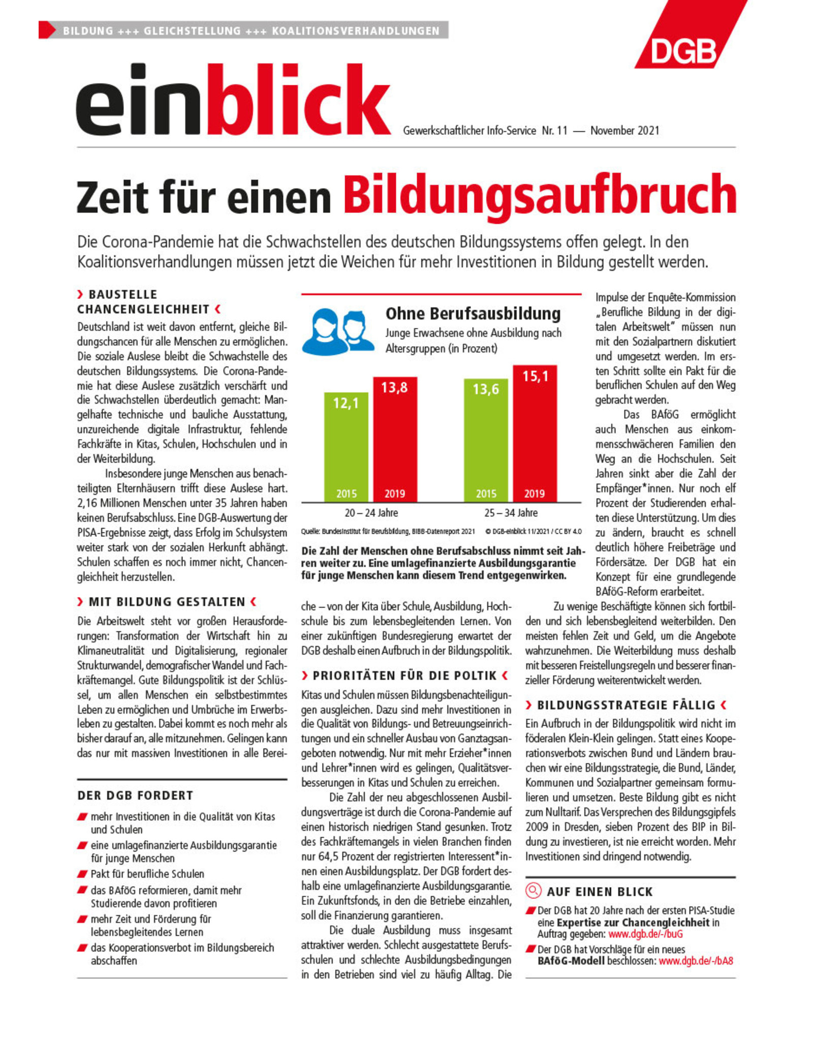 Zeitung einblick November 11/2021