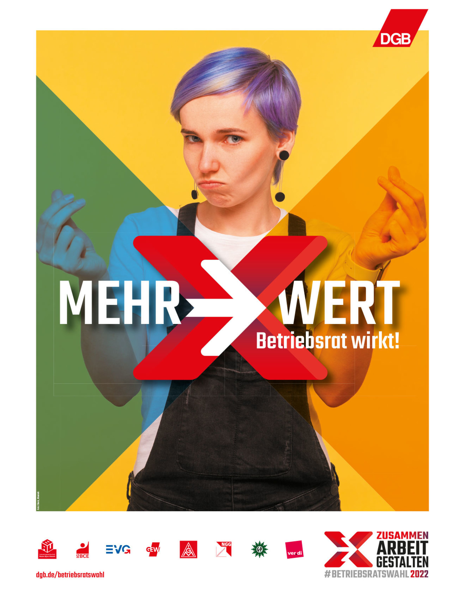 Plakat: "Mehr-Wert. Betriebsrat wirkt!"
