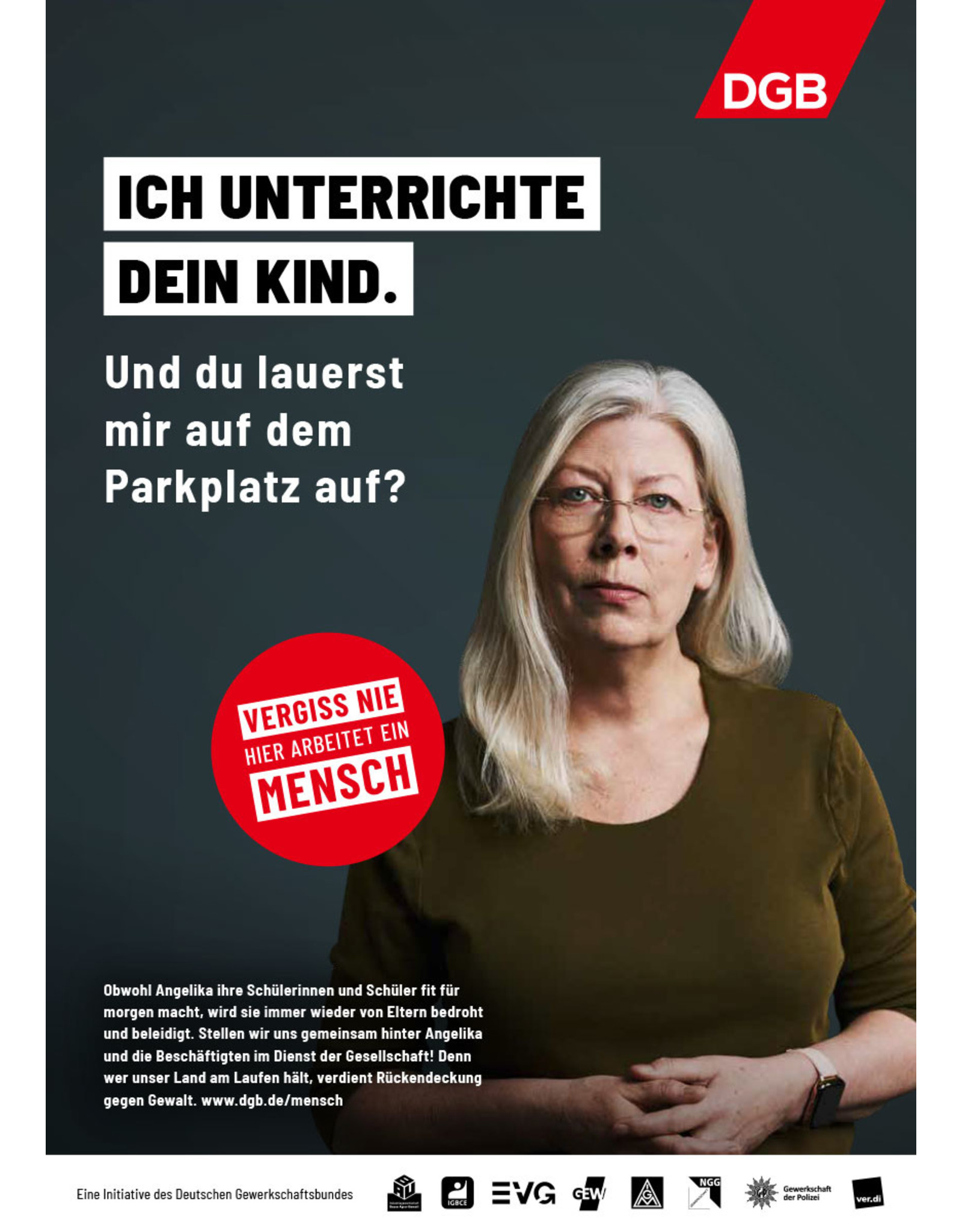 Plakat Motiv “ICH UNTERRICHTE DEIN KIND“ verschiedene Formate