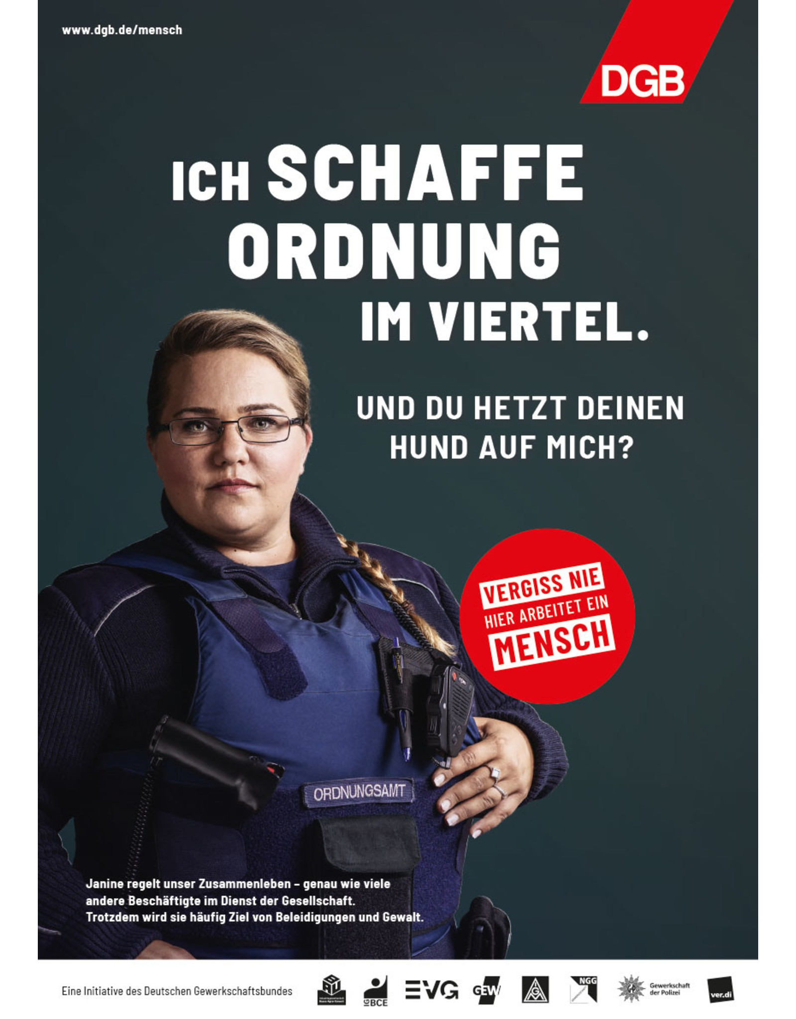 Plakat Motiv "ICH SCHAFFE ORDNUNG IM VIERTEL…" verschiedene Formate