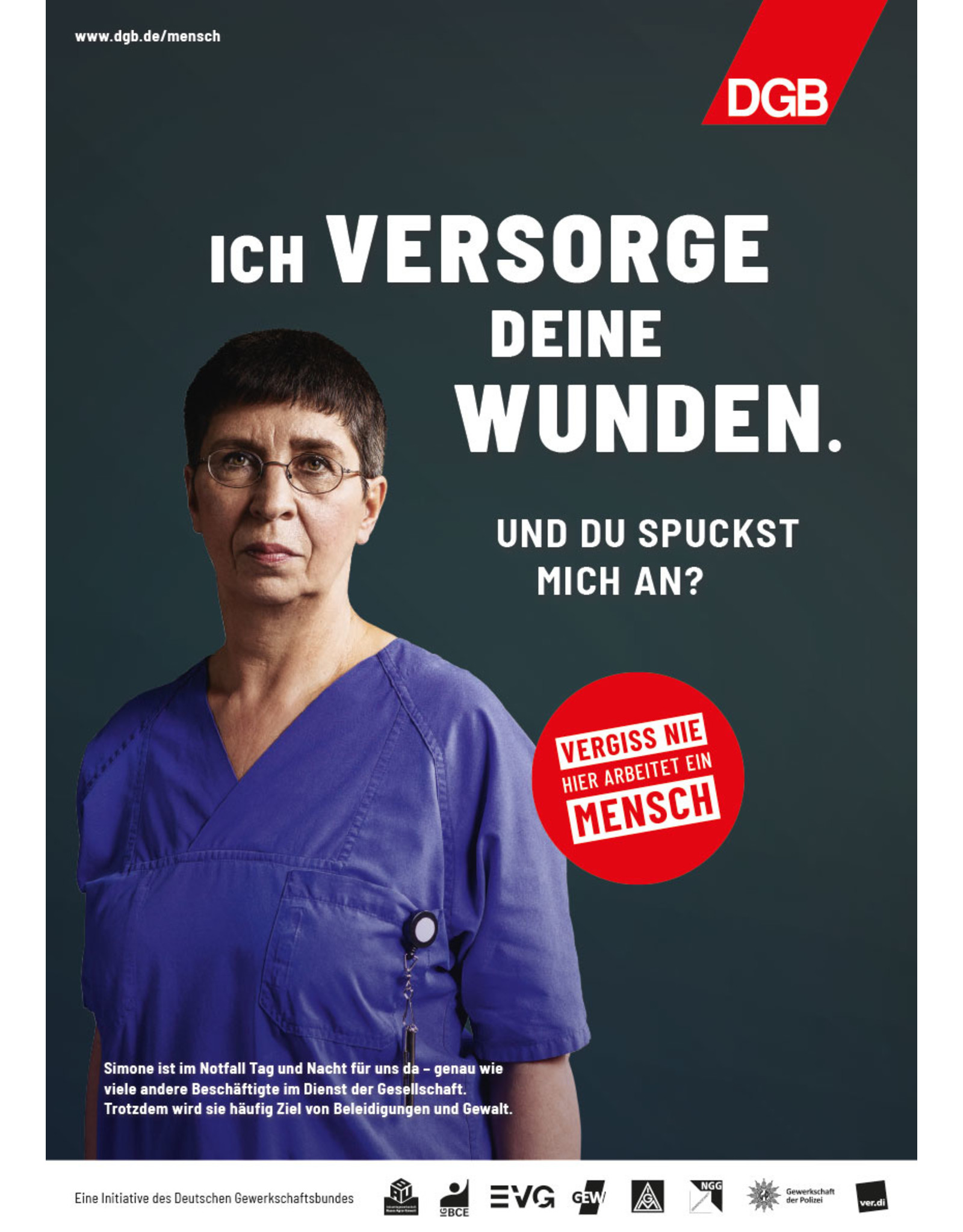 Plakat Motiv  "ICH VERSORGE DEINE WUNDEN…" verschiedene Formate