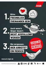 Verhaltens-Poster „Bitte: FREUNDLICH ZUEINANDER SEIN…“