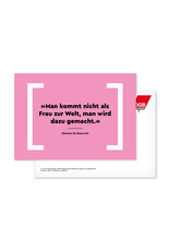 Exklusiv für DGB und Mitgliedsgewerkschaften: Postkarte [Fem:inist_in] Zitat Simone de Beauvoir