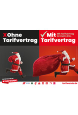 Tarifwende Plakat: Motiv Weihnachtsmann