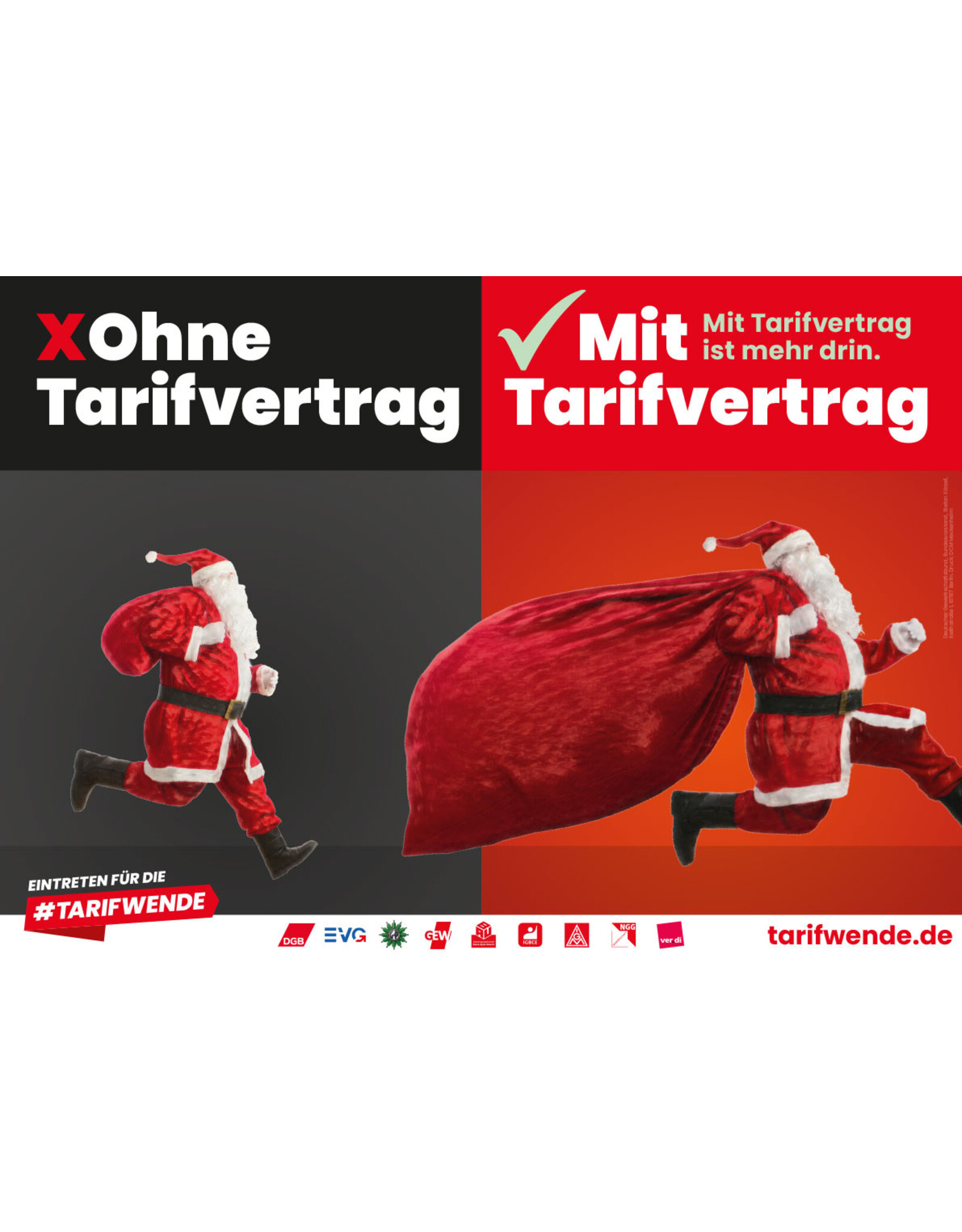 Tarifwende Plakat: Motiv Weihnachtsmann