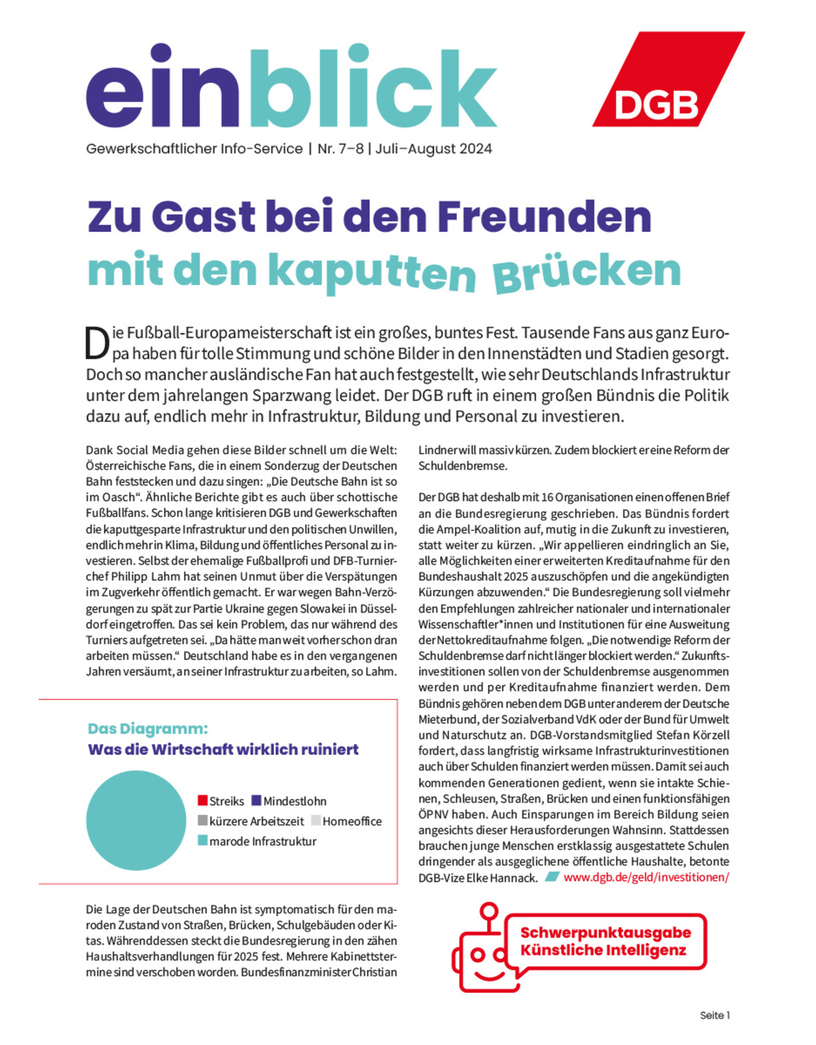 Zeitung einblick Juli/August 07+08/2024