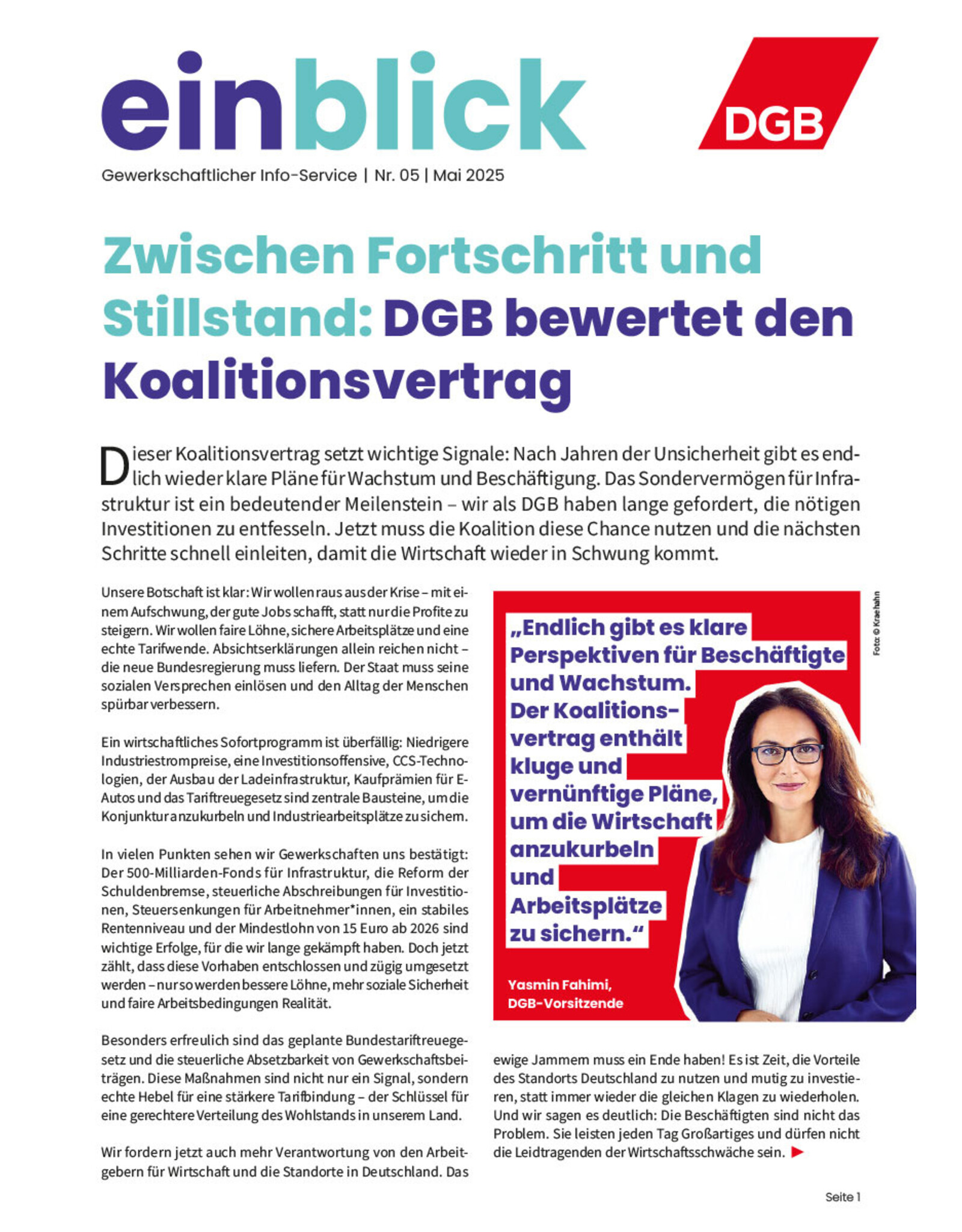 Zeitung einblick Mai 05/2025