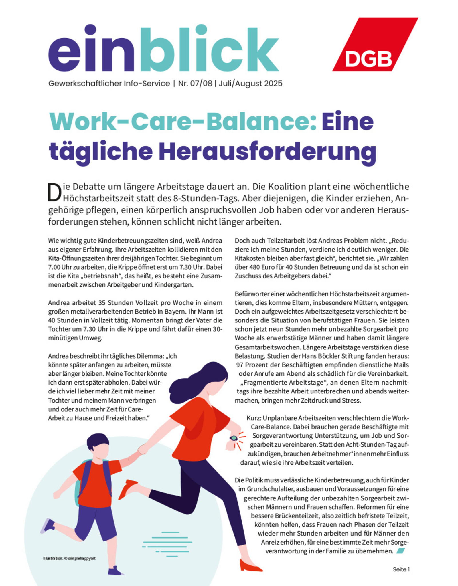 Zeitung einblick Juli/August 07+08/2025