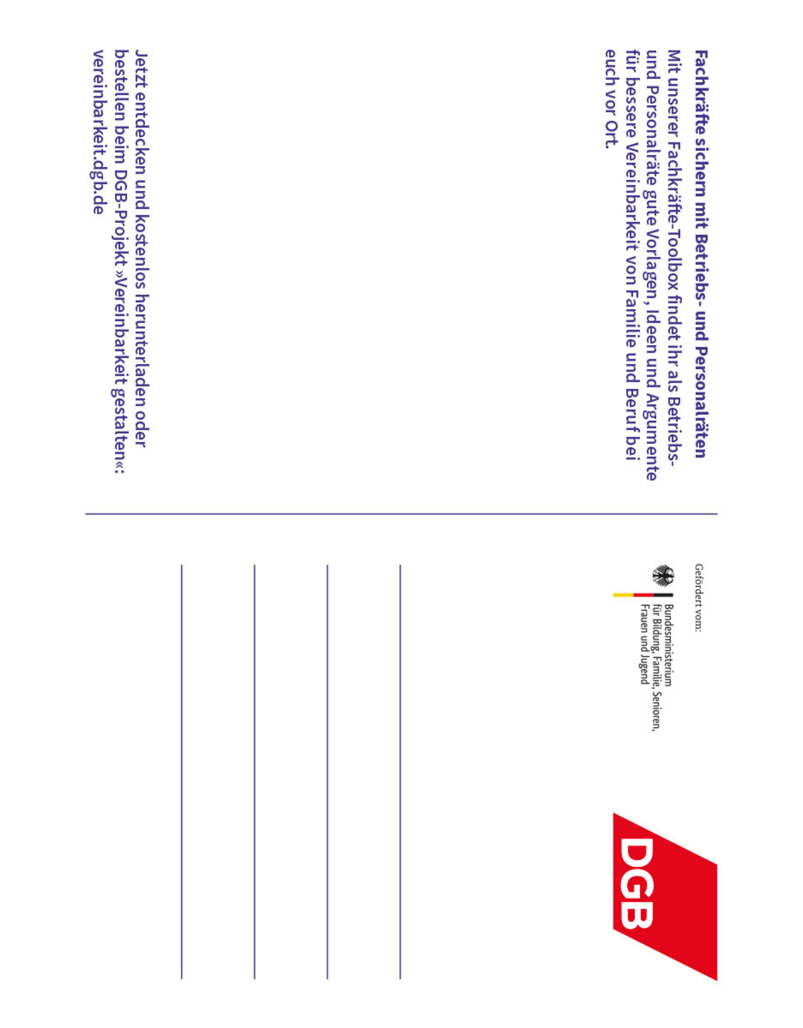 Postkartenset Fachkräftesicherung. Toolbox für Betriebs- und Personalräte