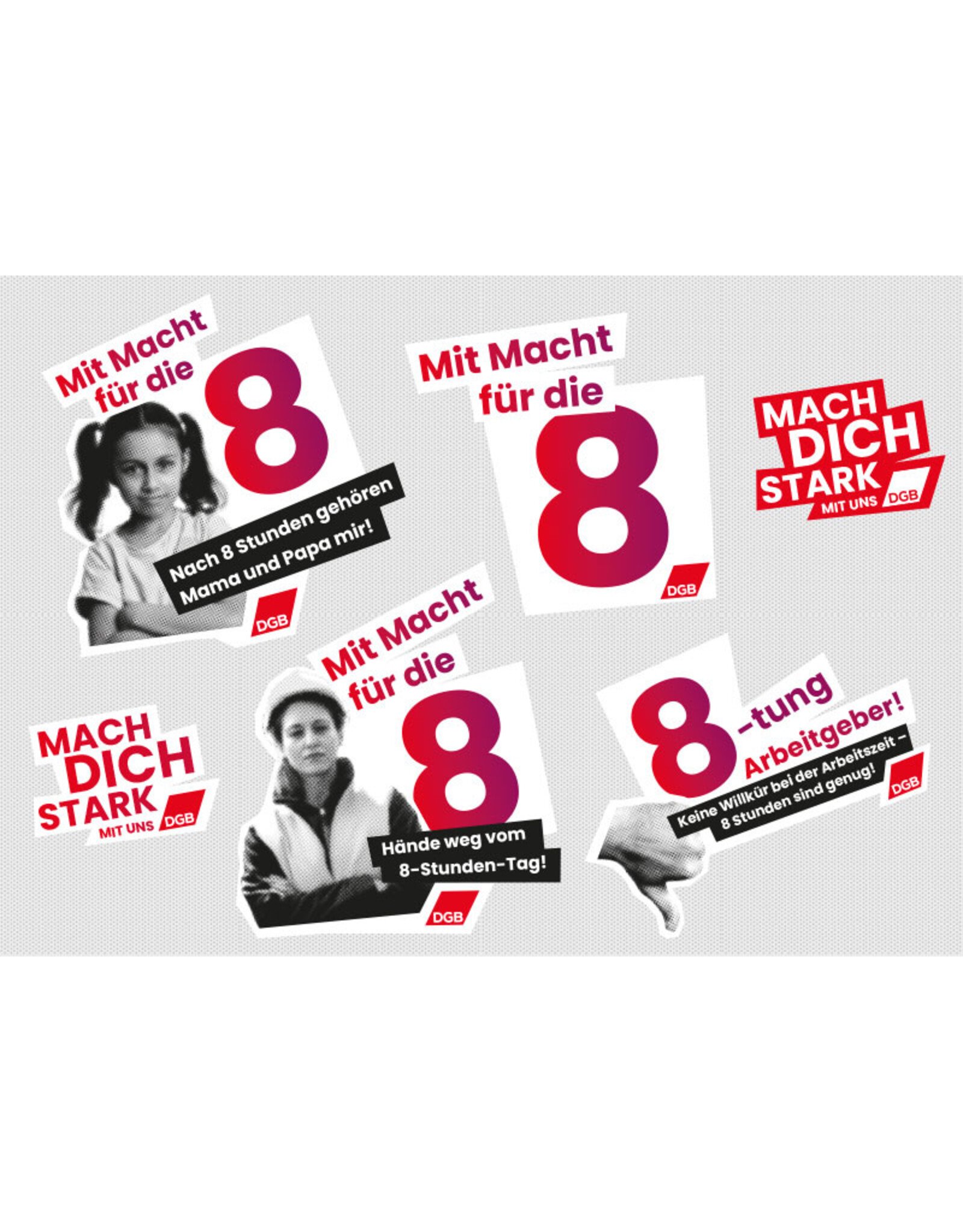 Stickerbogen „Mit Macht für die 8“