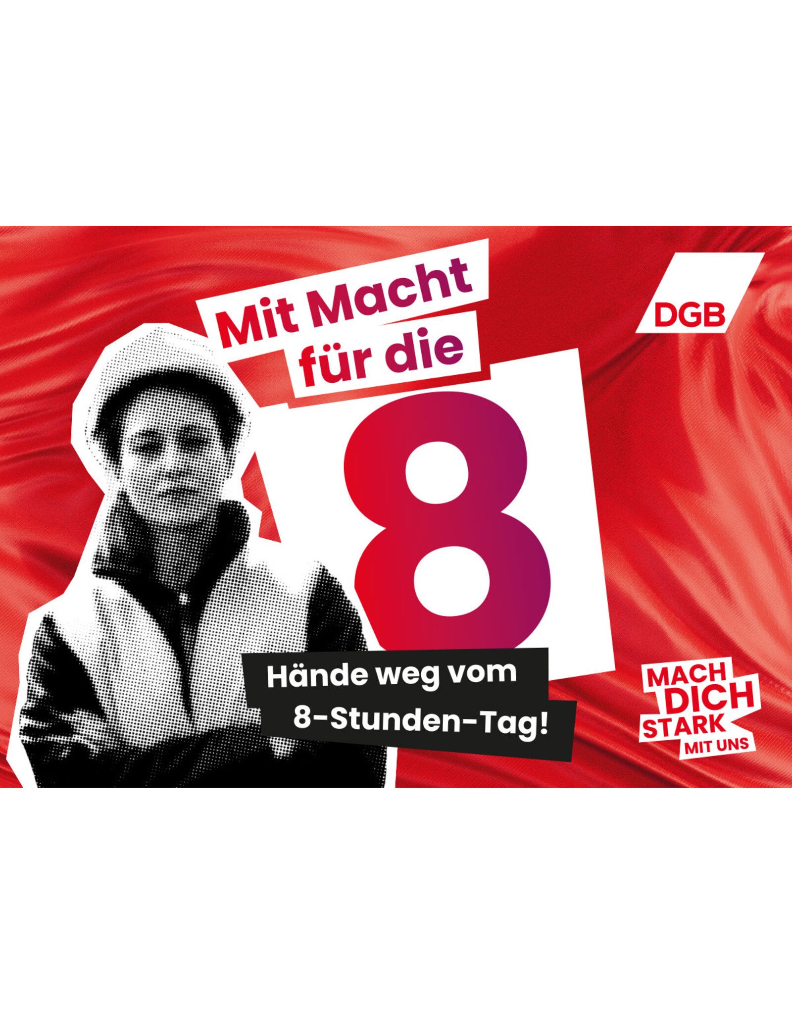 Postkarte „Mit Macht für die 8“