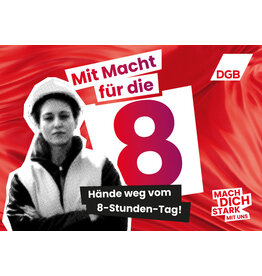 Postkarte „Mit Macht für die 8“