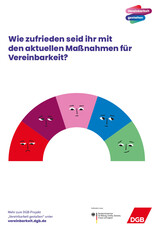 Plakat Vereinbarkeits-Check: Zufriedenheit mit Maßnahmen in Betrieb und Dienststelle