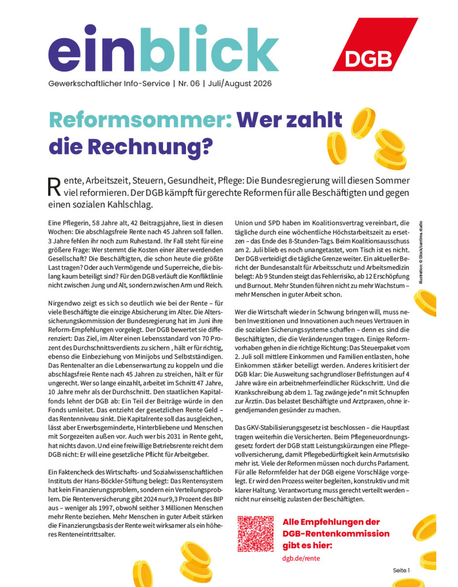 Zeitung einblick Juli/August 06/2026