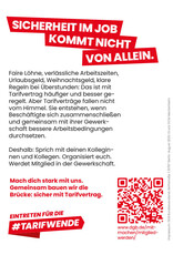 Postkarte „Sicher mit Tarifvertrag“