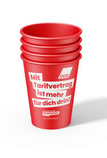 BIO-Pappbecher „Mit Tarifvertrag ist mehr für dich drin!“