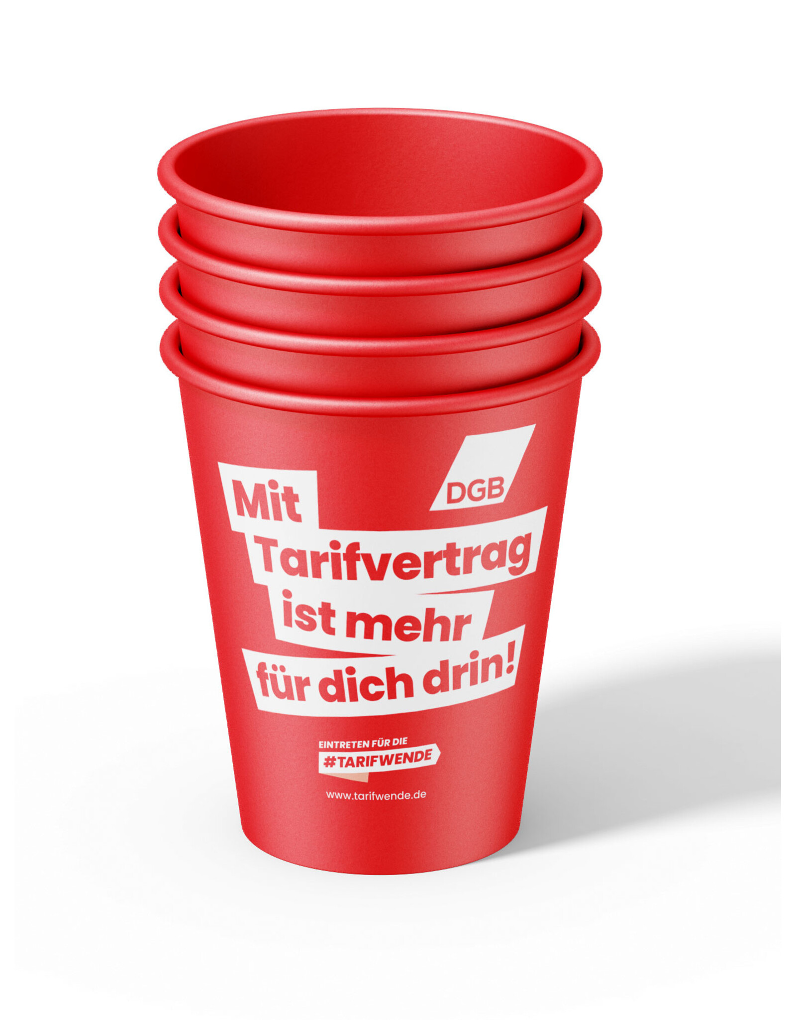 BIO-Pappbecher „Mit Tarifvertrag ist mehr für dich drin!“