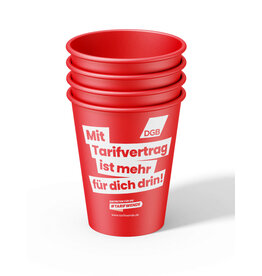 BIO-Pappbecher „Mit Tarifvertrag ist mehr für dich drin!“