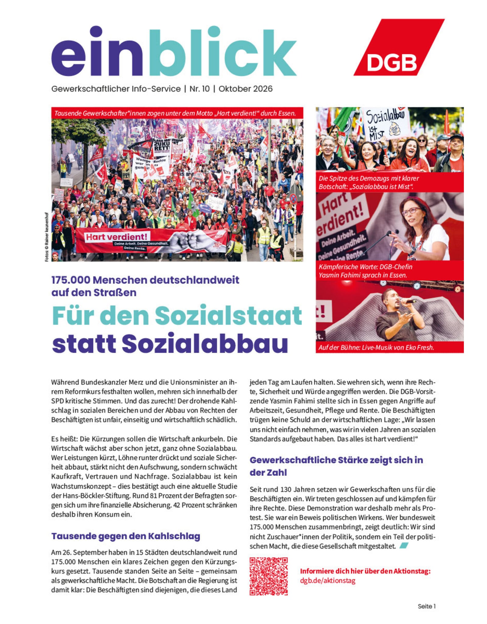 Zeitung einblick Oktober 10/2026
