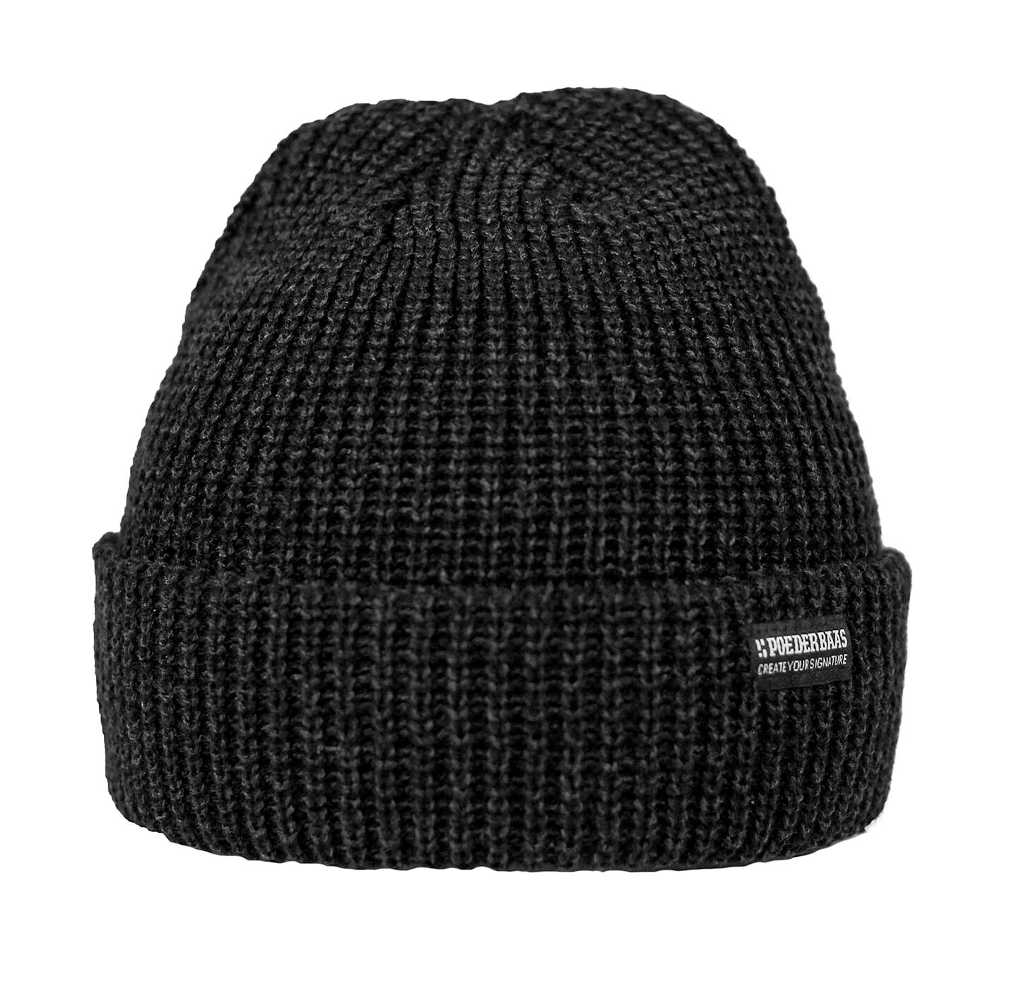 Poederbaas Muts warme wintermuts Shiny Royal beanie -  antraciet -   -