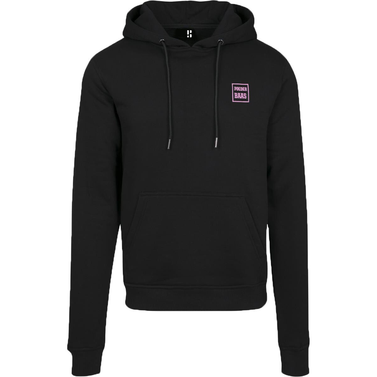 Hoodie Small Square Logo -Black/Pink